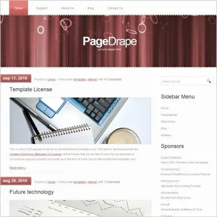 Page Drape Template 