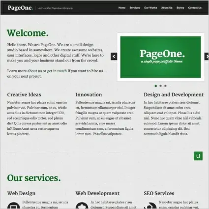 PageOne Template