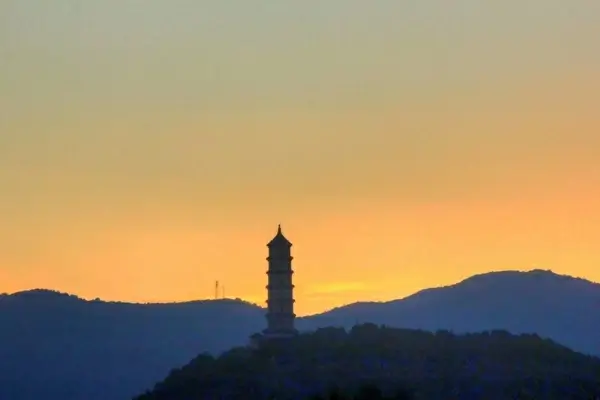 pagoda at dusk in bejing china