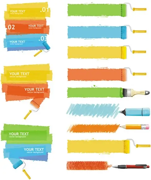 paint and brushes vector graphics