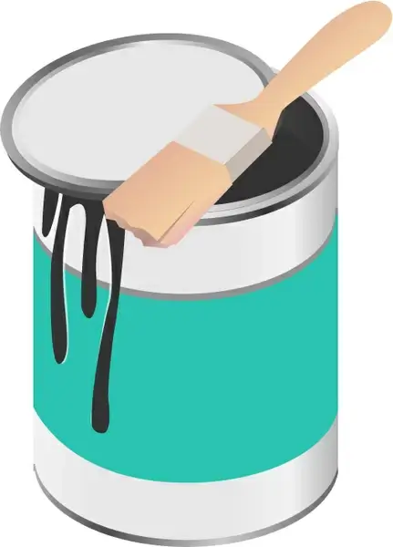 paint pot vector illustration with realistic style