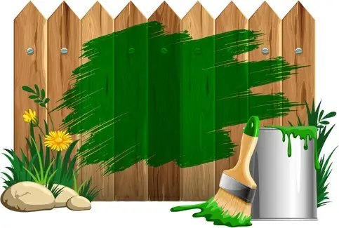 paints with wood wall vector