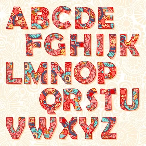 paisley pattern letter vector