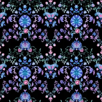paisley with flower vector seamless patterns