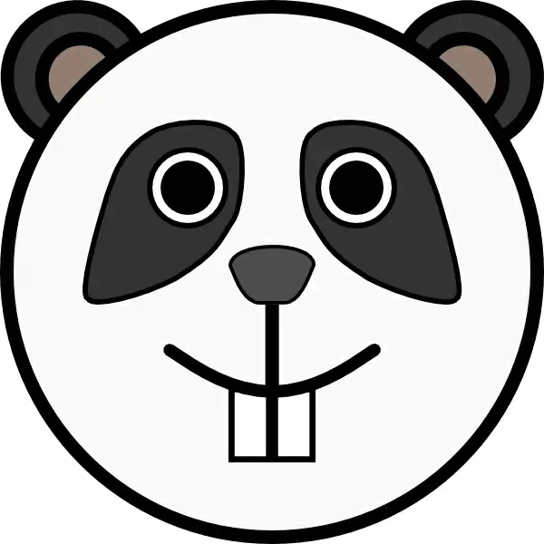Panda Rounded Face clip art