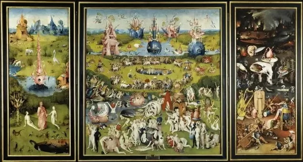 panel painting mural the garden of earthly delights