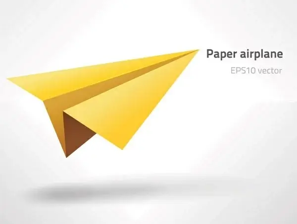 paper airplane icon yellow 3d design