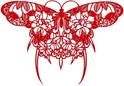 paper cut butterfly design vector