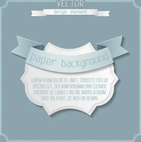 paper ribbon with labels background vector 