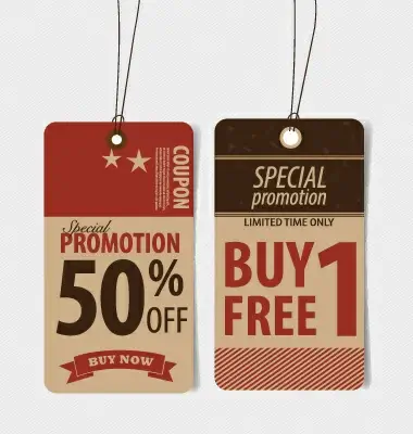 paperboard sale tags vector