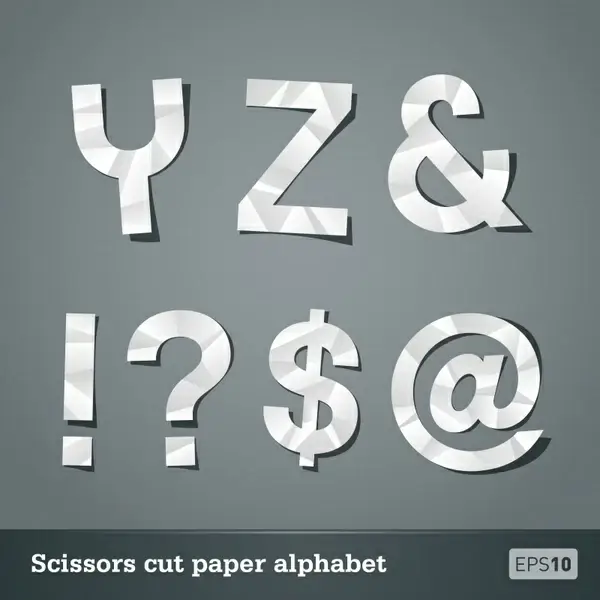 papercut vector alphabet letter stickers