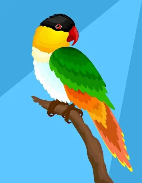 parrot background colorful 3d design