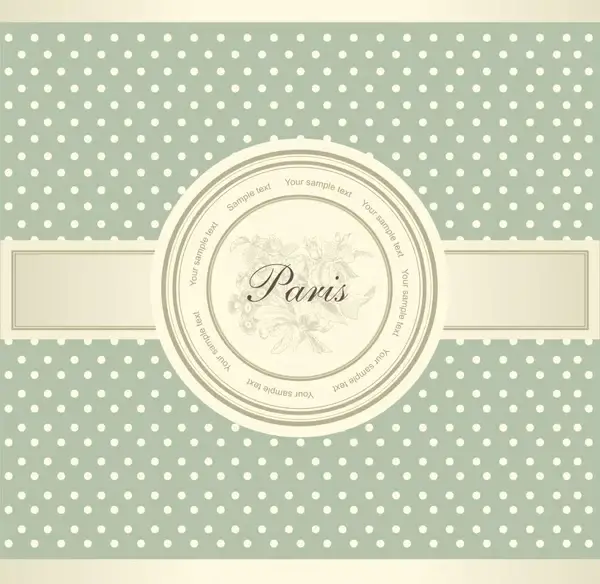decorated cover template elegant spots classical floral stamp