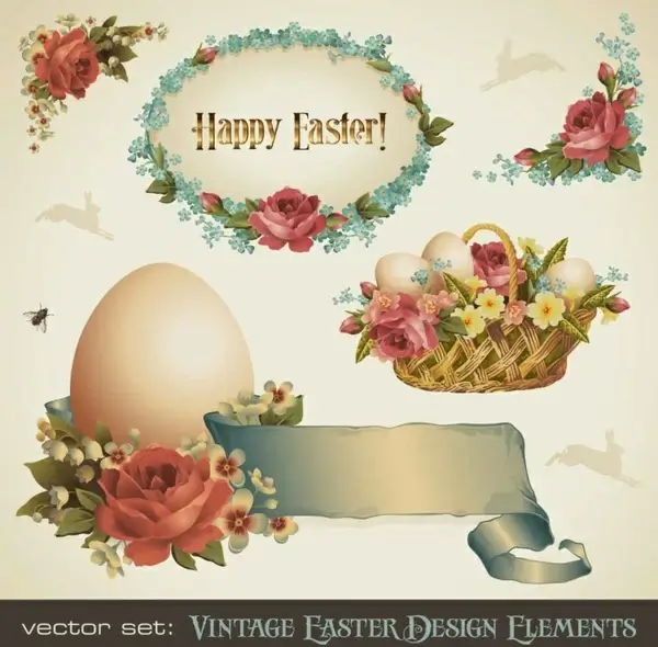Pastoral style Easter design elements