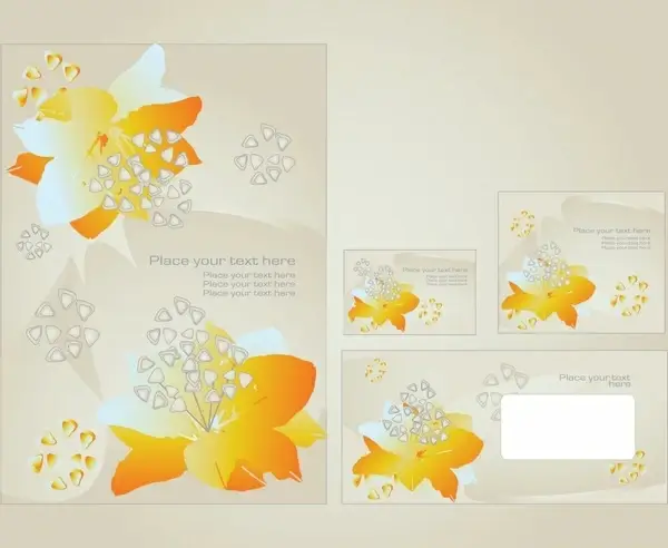 decorative card templates bright modern petal decor