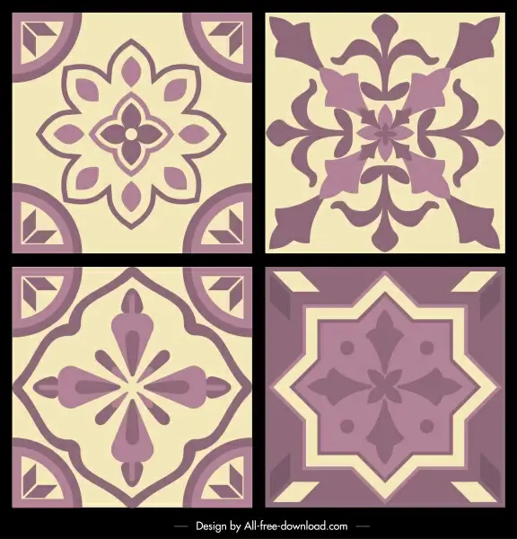 pattern templates classical floral decor symmetric design