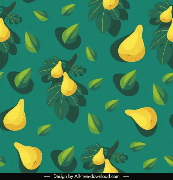 pear fruit background colored classical flat design