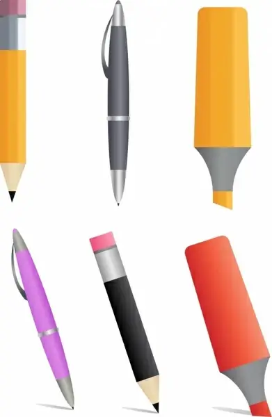 pen icons modern colored design