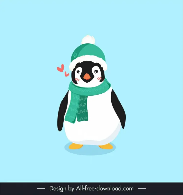  penguin icon winter costume sketch cute cartoon design 