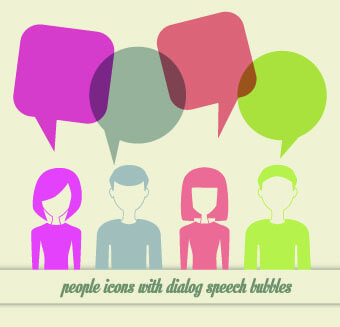 people icons and speech bubbles vector
