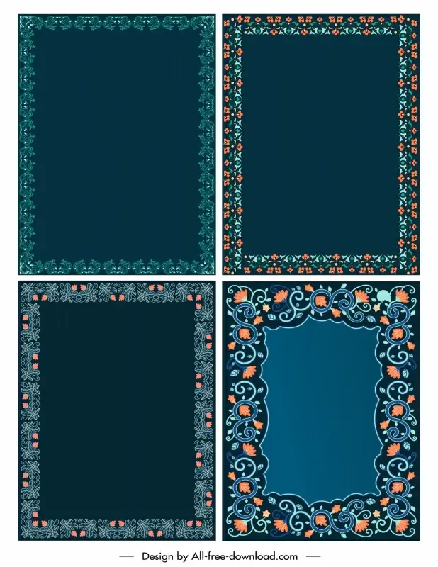 persian border template seamless classic shapes