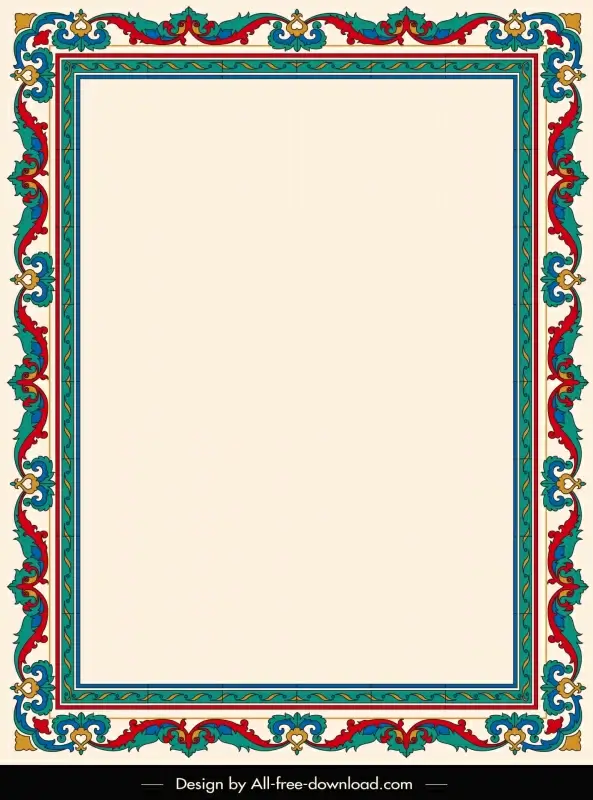 persian border template symmetric elegant curves