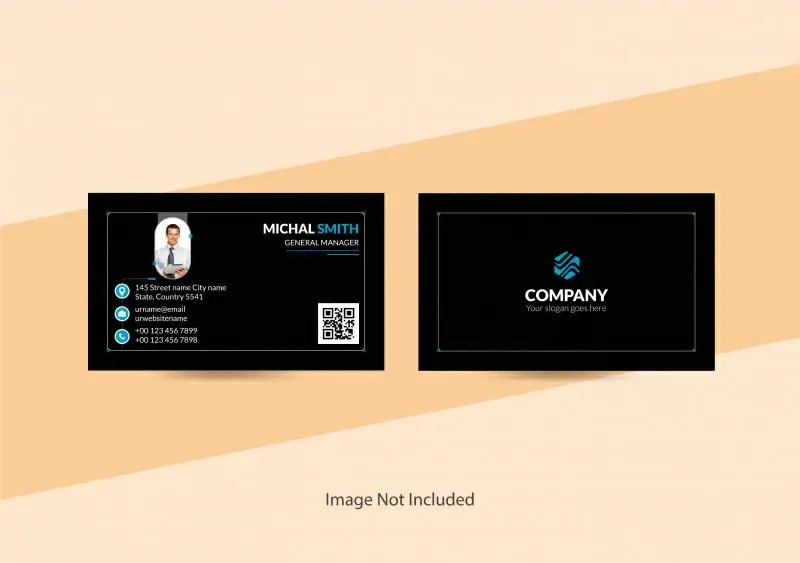 personal business card template flat dark plain 
