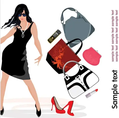 personality girls design elements vector
