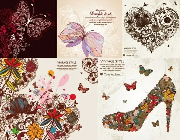 personality gorgeous butterfly pattern vector