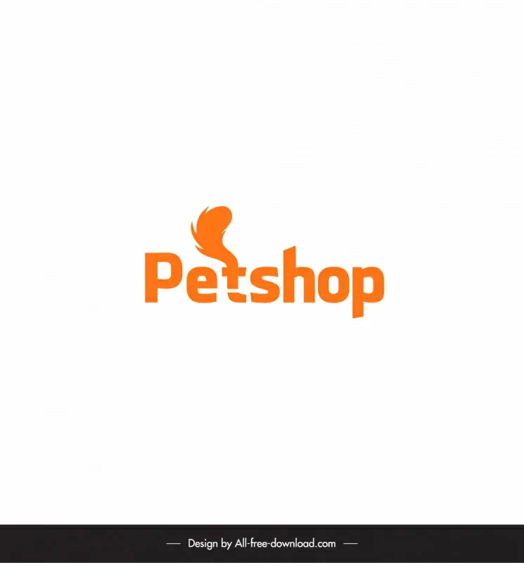 pet shop logo flat stylized texts tail design
