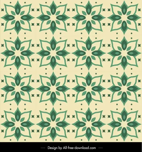 petals pattern template classical repeating sketch green design