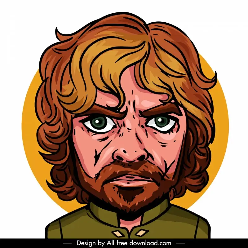 peter dinklage portrait icon handdrawn cartoon character sketch 