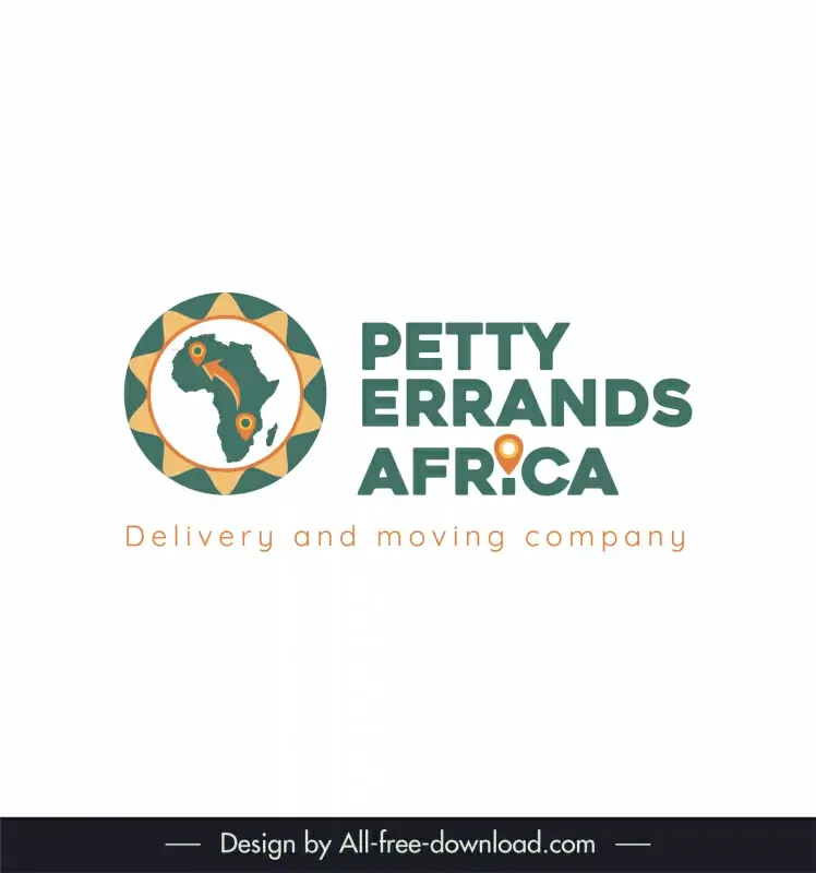 petty errands africa delivery logo template circle african map sketch