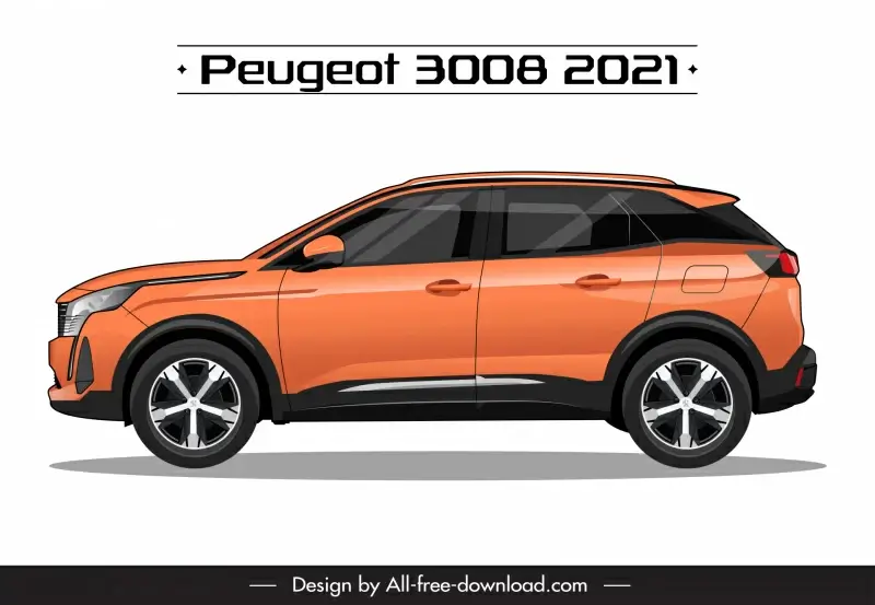 peugeot 3008 2021 car model advertising template modern side view design 