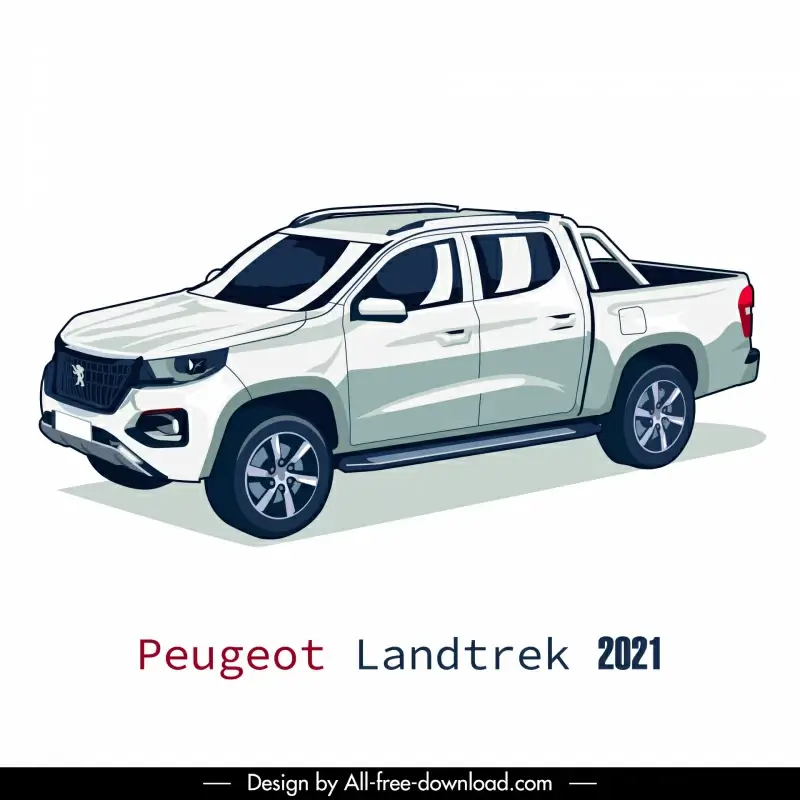 peugeot landtrek 2021 car model icon modern 3d sketch