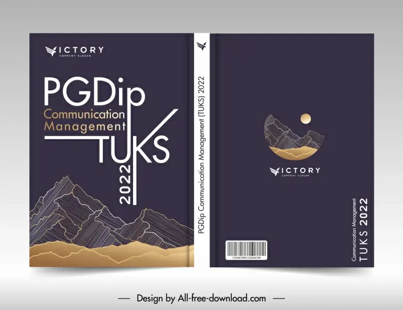 pgdip communication management tuks 2022 book cover template dark design mountain planet sketch
