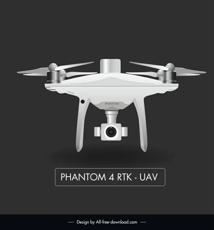 phantom 4 rtk uav drone flycam design element modern symmetric 3d