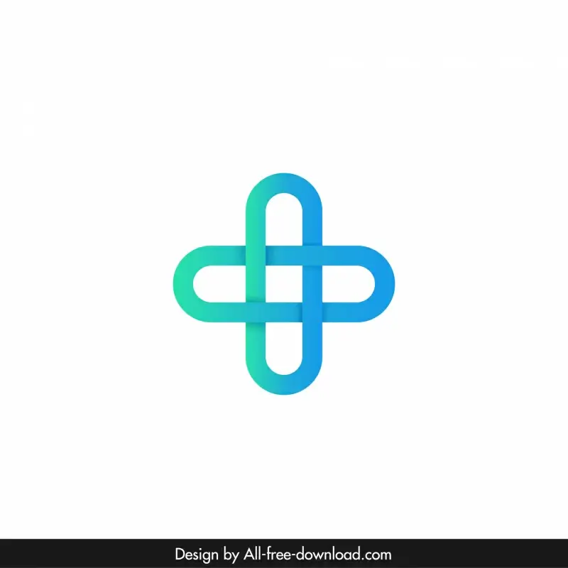 pharmacy cross logotype modern symmetric geometry decor
