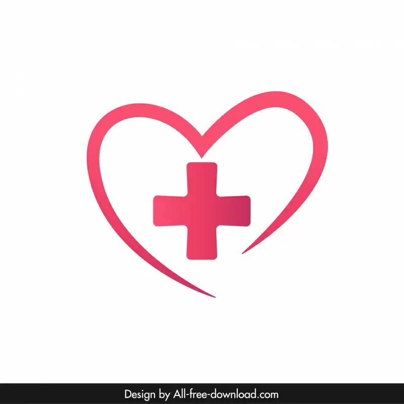 pharmacy cross sign template elegant heart cross shape outline 
