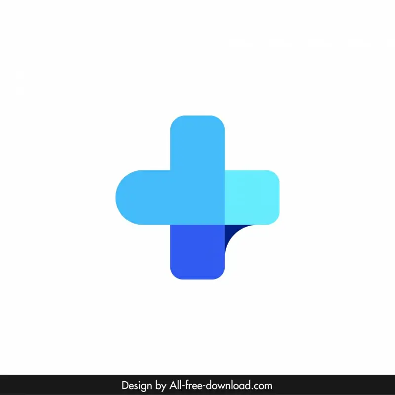 pharmacy logotype flat modern symmetric cross shape outline 
