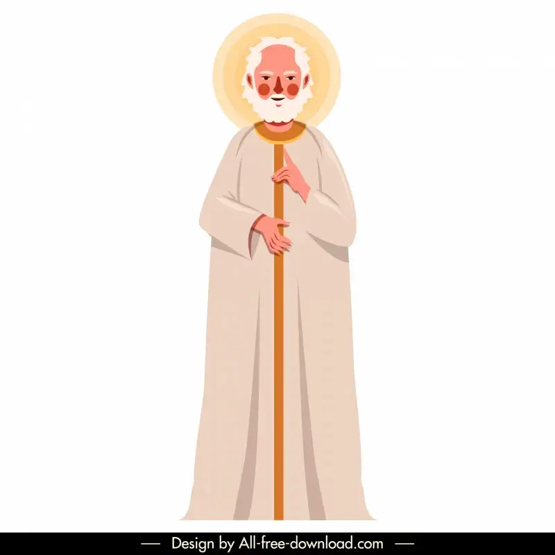 philip christian apostle icon retro cartoon character design