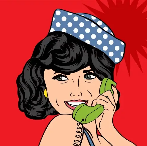 phone call woman vector