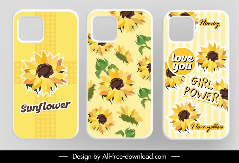 phone case templates elegant sunflowers decor