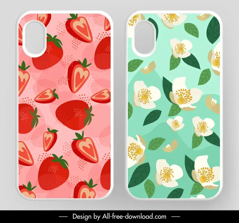 phone case templates strawberry petal pattern decor