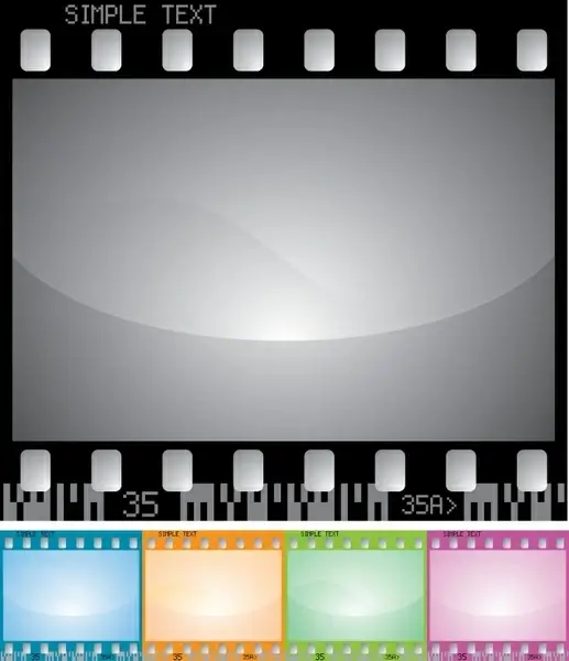 movie design elements filmstrip icon colored flat design