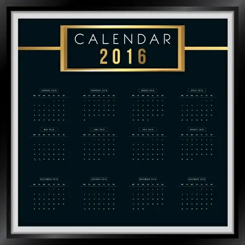 photo frame calendar16 vector