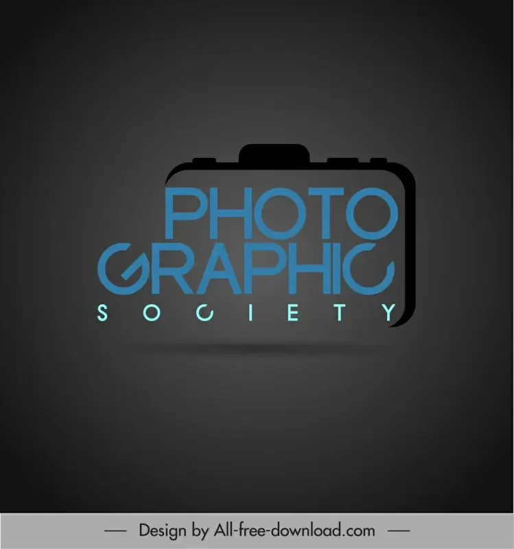 photographic society logo template flat modern camera texts sketch modern design 