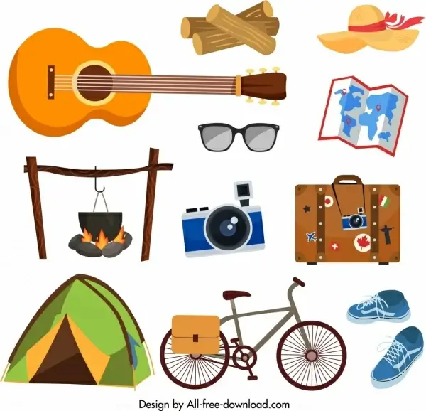 picnic design elements personal objects sketch