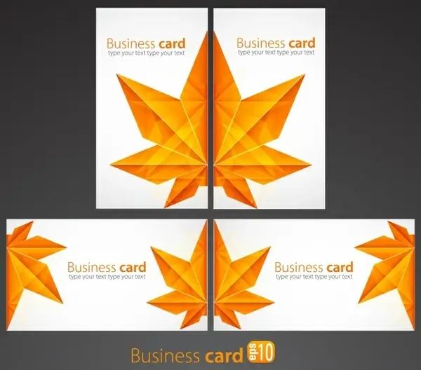 business card cover templates elegant leaf shape decor