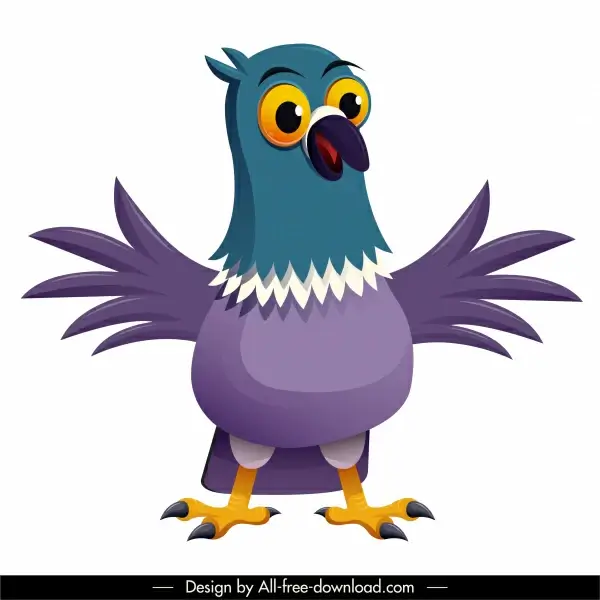 pigeon bird icon cute cartoon character sketch